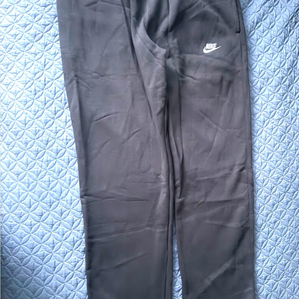 Nike Black Fleece Joggers with White Swoosh Tag